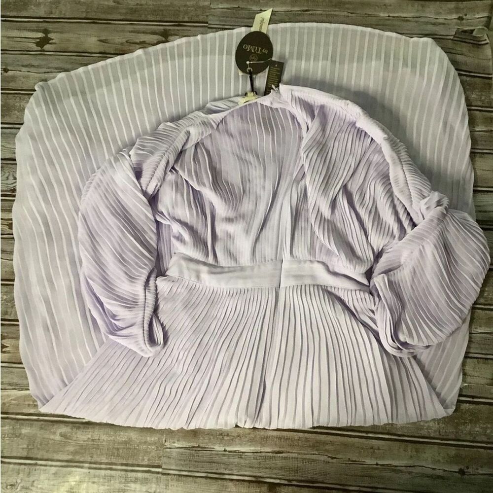 By Timo  Plisse Pleated Women's  Size S  Length  under knee Midi Dress Lilac NWT - Picture 6 of 13